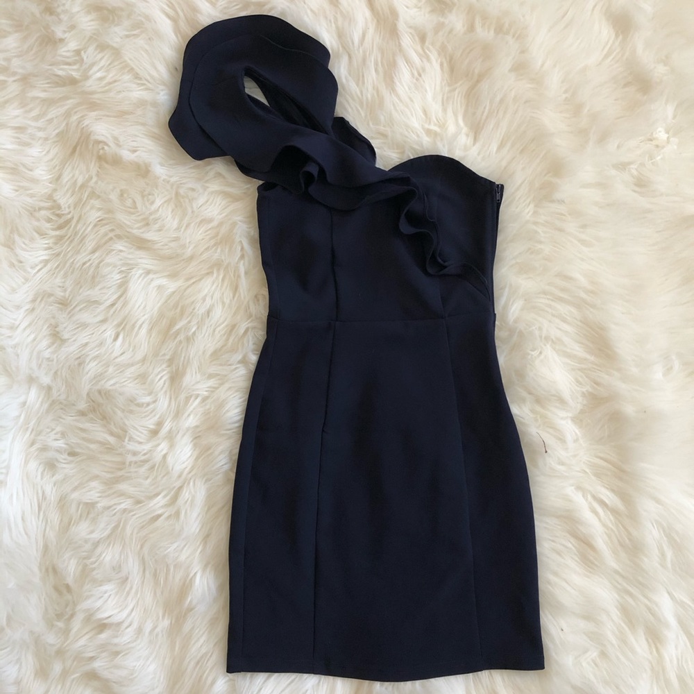 XS Dark Navy One Shoulder Dress